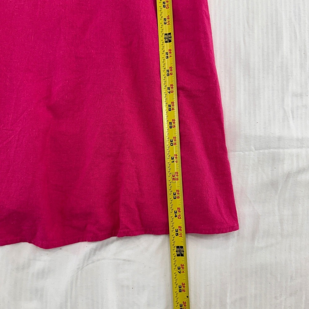 Old Navy Linen Blend Cami Mini Dress Womens Large Pink Smocked Back | Barbiecore - Picture 8 of 8